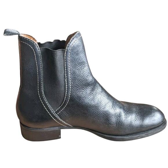 Antonio Melani Chelsea Boots Womens 6 Black Pebbled Italian Leather Ankle Bootie - Picture 12 of 14